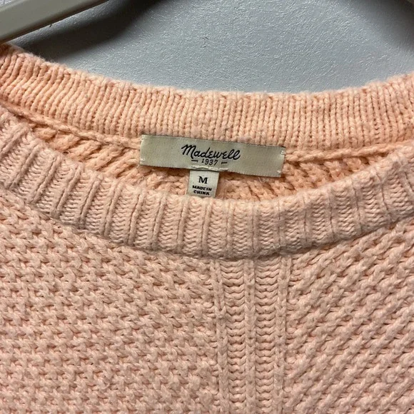 Madewell 1937 Womens Sweater Peach Knit Crew Neck Long Sleeve Size M‎ - Picture 4 of 6